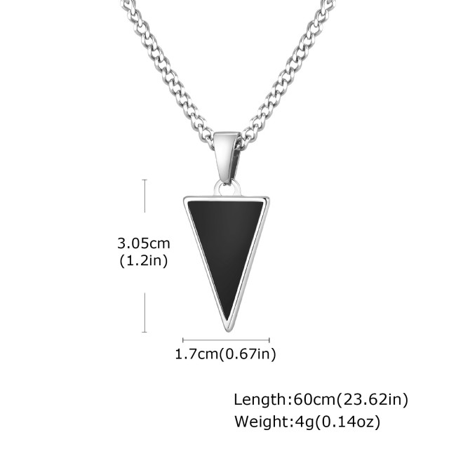 Wholesale Stainless Steel Triangle Onyx Pendant