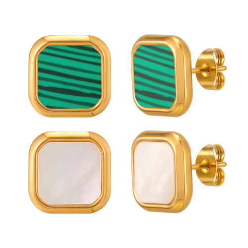 Wholesale Stainless Steel Malachite Earrings