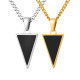 Wholesale Stainless Steel Triangle Onyx Pendant