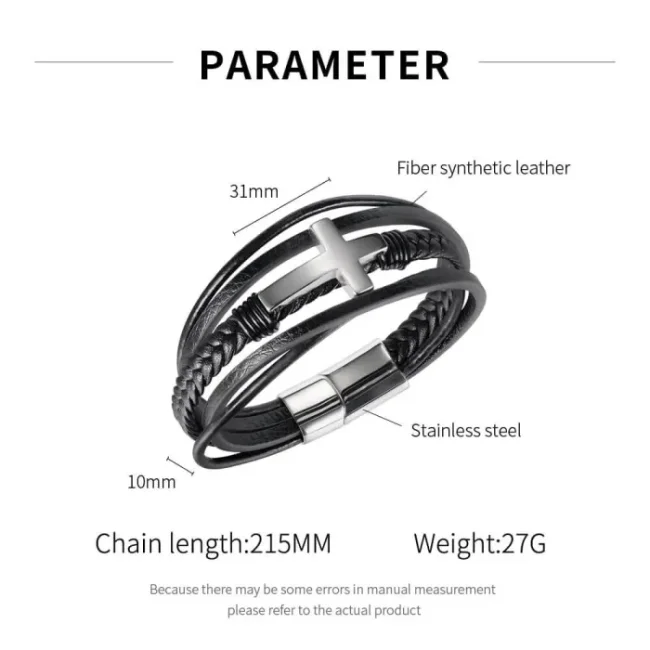 Wholesale Leather Bracelet with Cross
