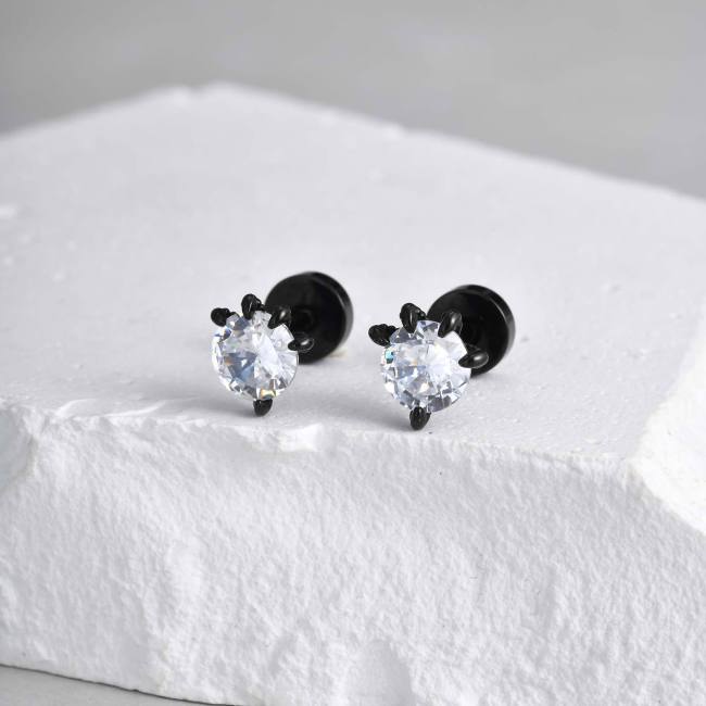 Wholesale Stainless Steel Zirconia Dragon Claw Earrings
