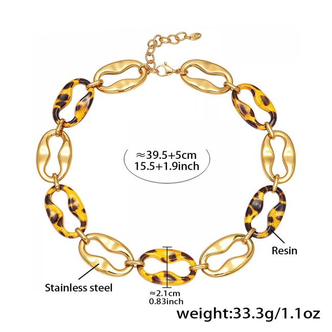 Wholesale Stainless Steel Resin Bean Jewelry Set