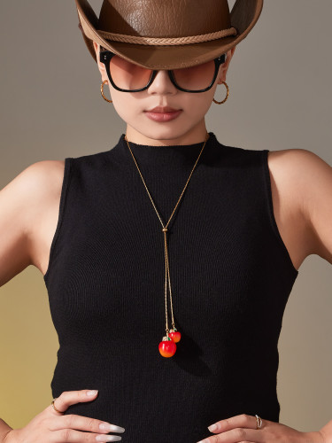 Wholesale Cherry and Zirconia Sweater Chain