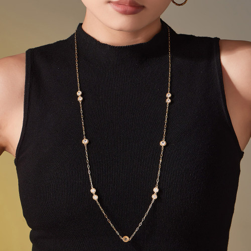 Wholesale Stainless Steel Stacked Long Sweater Chain