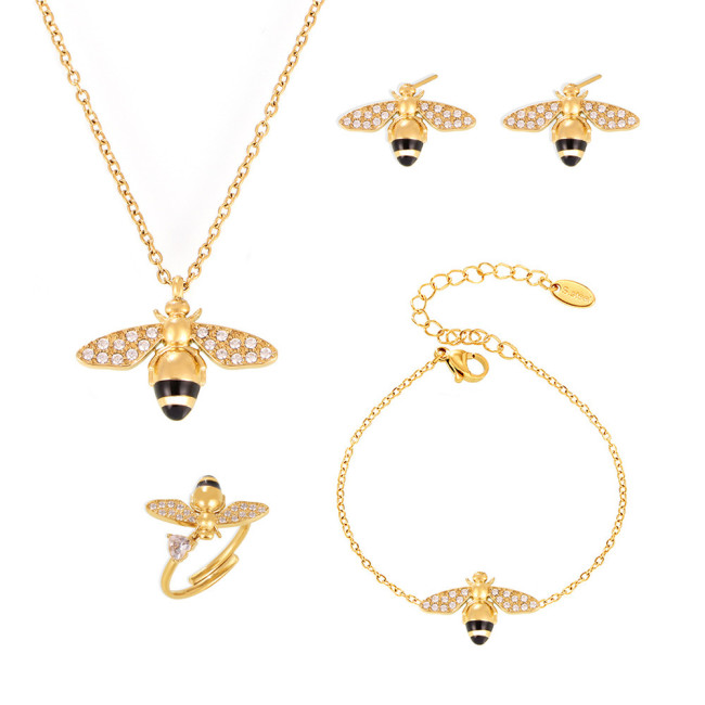 Wholesale Stainless Steel Bee Jewelry Set