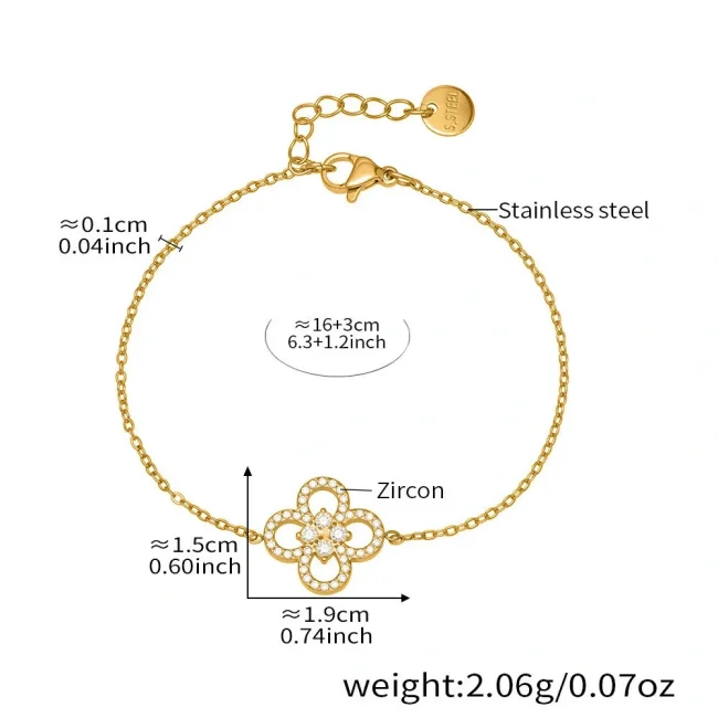 Wholesale Stainless Steel Clover Bracelet Necklace