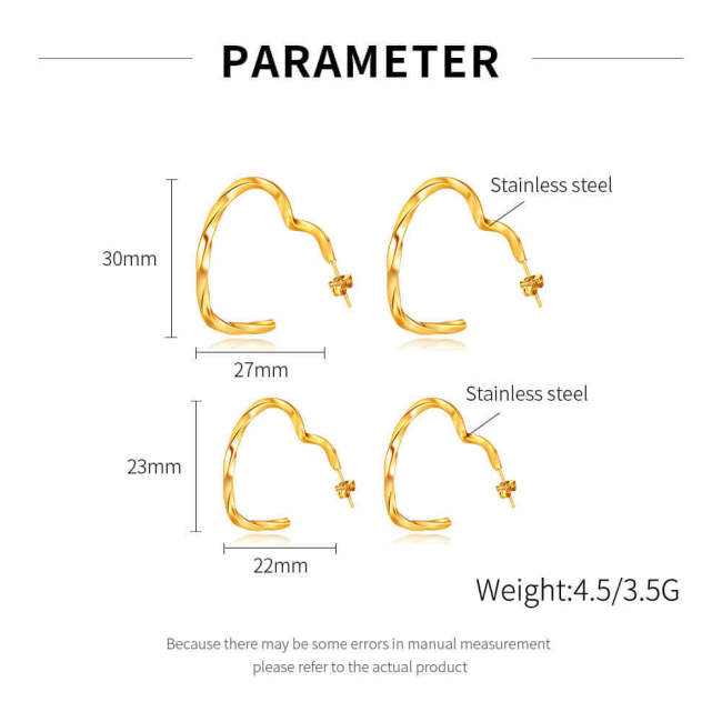 Wholesale Stainless Steel Heart Stud Earrings