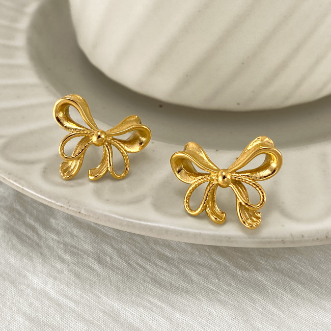 Wholesale Stainless Steel Bow Earrings