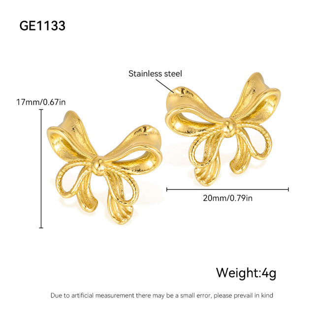 Wholesale Stainless Steel Bow Earrings