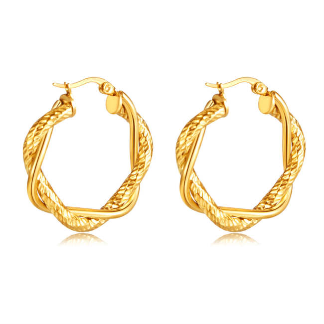 Wholesale Stainless Steel Twist Women Earring