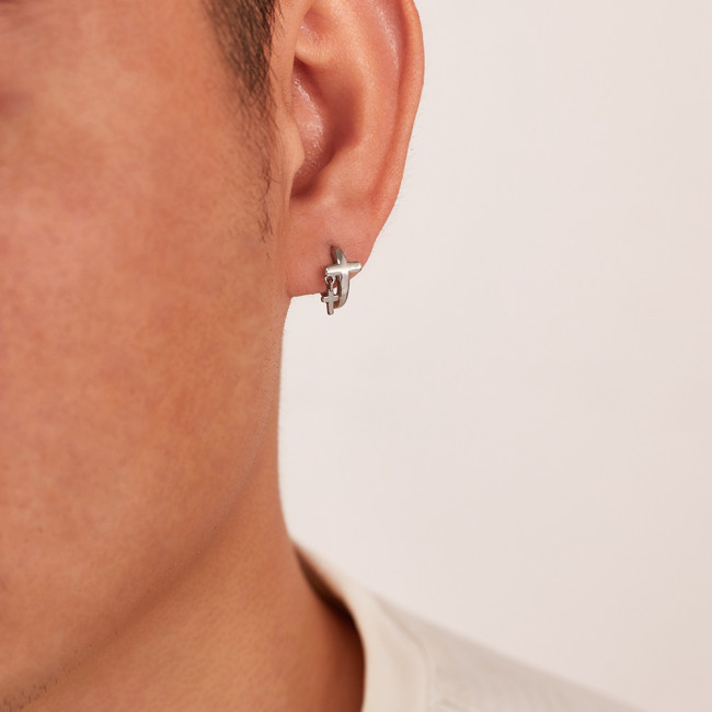 Wholesale Stainless Steel Double Cross Earrings