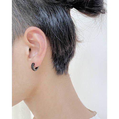 Wholesale Stainless Steel Chain Inlay Huggie Earring
