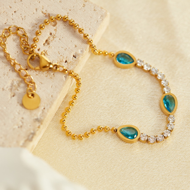 Wholesale Stainless Steel and CZ Chain Bracelet
