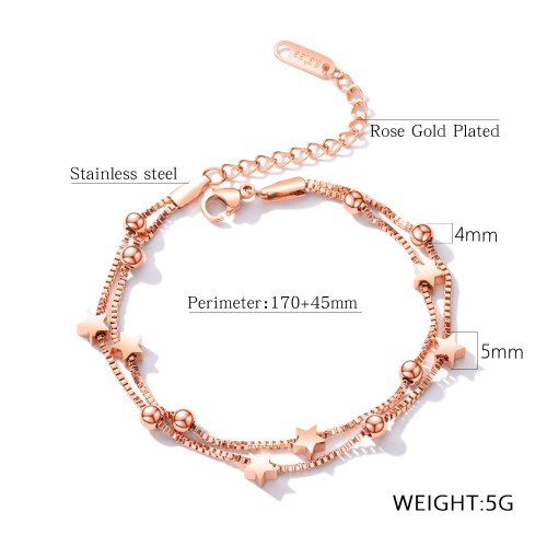 Wholesale Stainless Steel Womens Fashion Bracelet with Stars