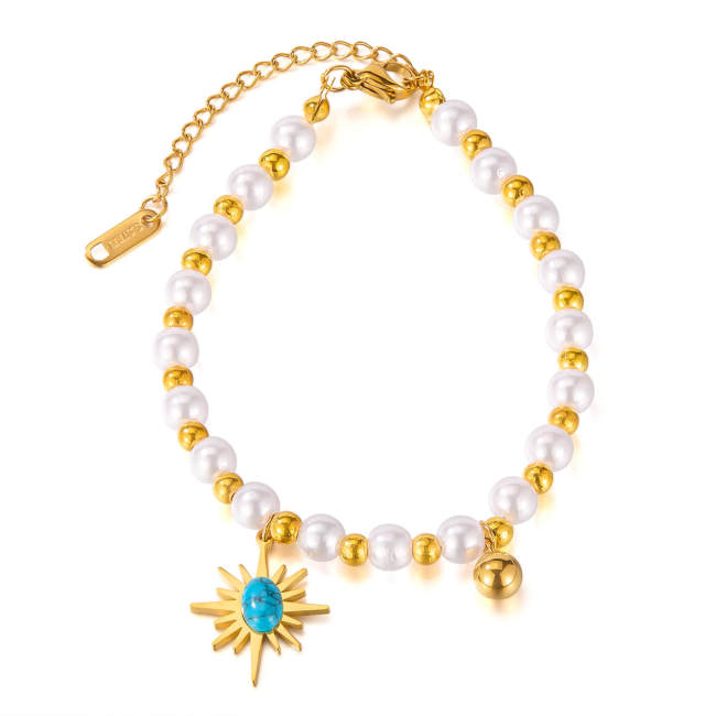 Wholesale Pearl Stainless Steel Bead Bracelet