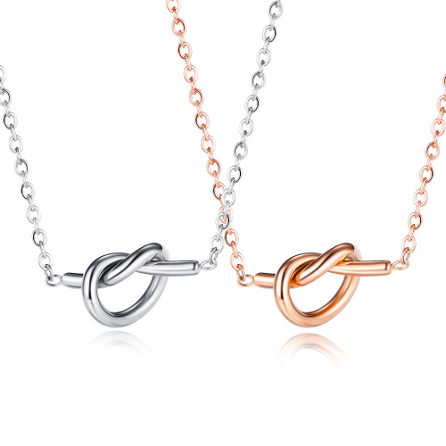 Wholesale Stainless Steel Women Infinity Love Knot Necklace