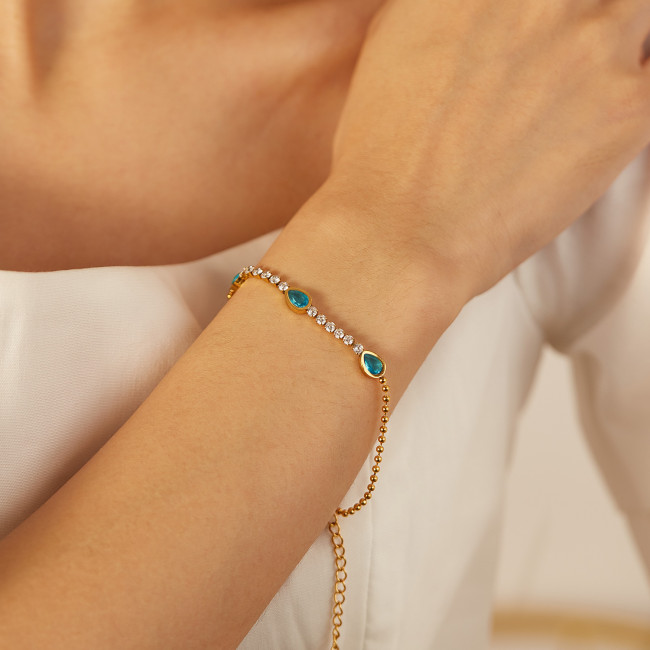 Wholesale Stainless Steel and CZ Chain Bracelet