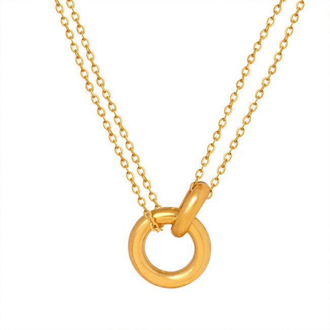 Wholesale Stainless Steel Minimalist Circle  Necklace