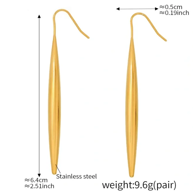 Wholesale Stainless Steel Tapered Drop Earrings