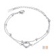 Wholesale Stainless Steel Beaded Chain CZ Open Circle Bracelet