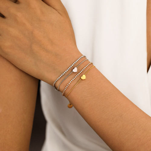 Wholesale Stainless Steel Rhinestone Stacking Bracelet