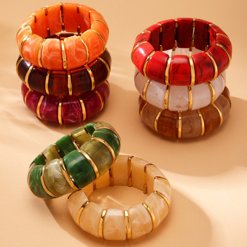 Wholesale Colorful Resin Stretch Bracelet