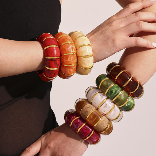 Wholesale Colorful Resin Stretch Bracelet