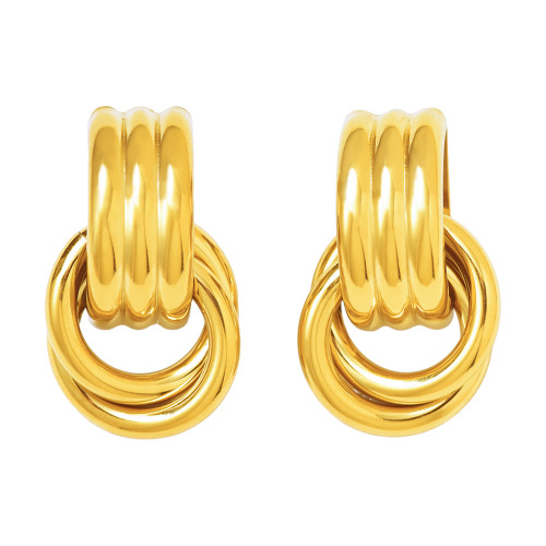 Bulk Gold Plated Stainless Steel Chunky Hoop Earrings
