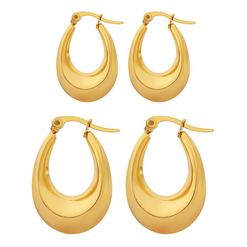 Wholesale Stainless Steel Gold Chunky Hoop Earrings
