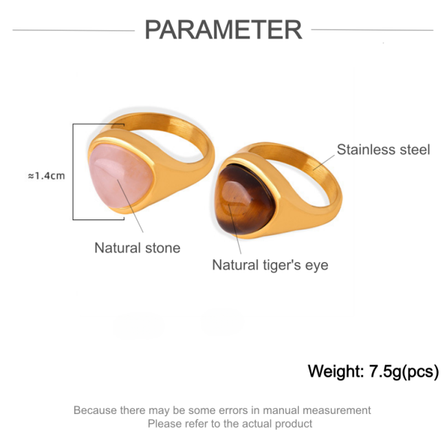 Wholesale Stainless Steel Natural Stone Signet Ring
