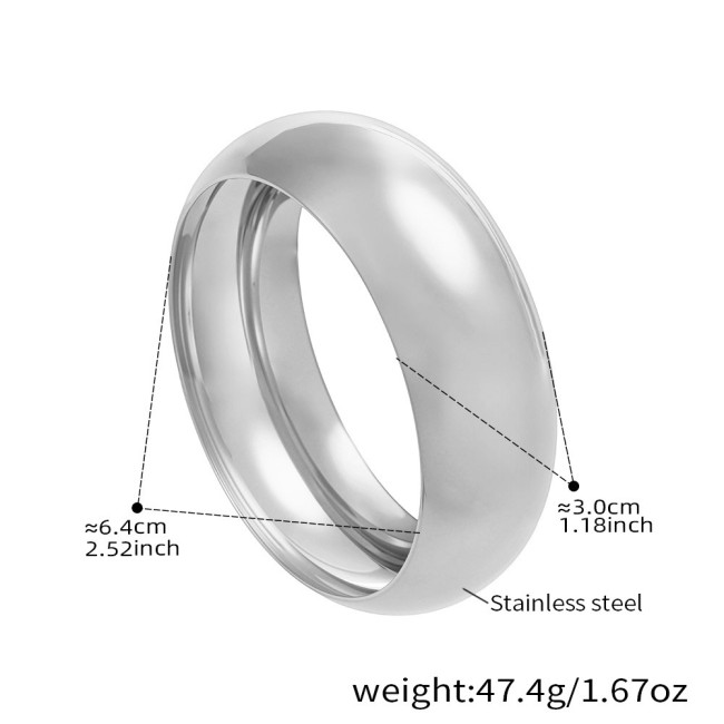Wholesale Stainless Steel Fine Polished Wider Bangle