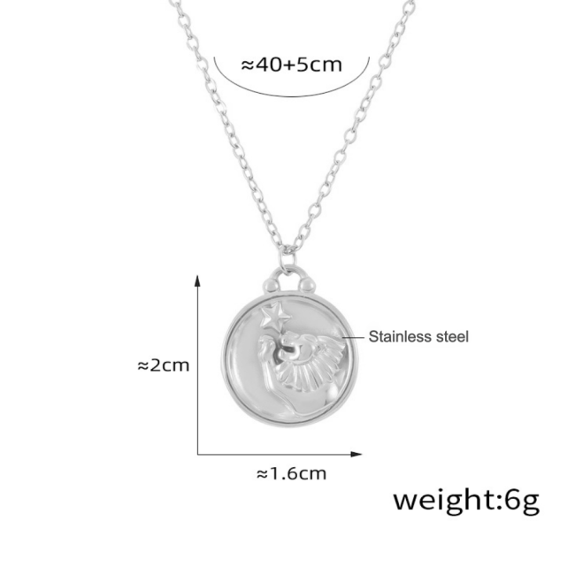 Wholesale Stainless Steel 12 Zodiac Sign Necklace Set