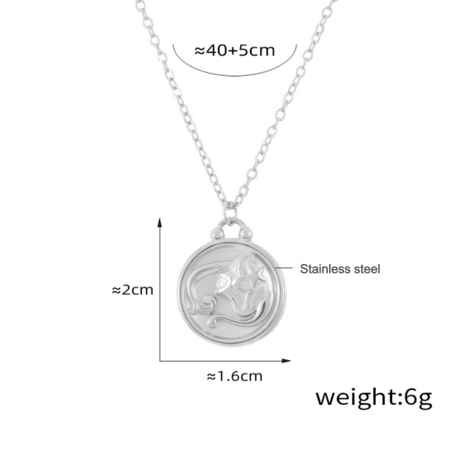 Wholesale Stainless Steel 12 Zodiac Sign Necklace Set