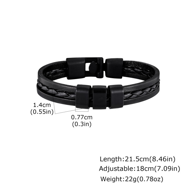 Black Leather Bracelet Wholesale