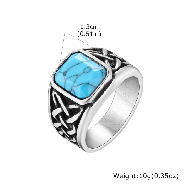 Wholesale Men’s Stainless Steel Celtic Stone Ring