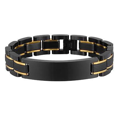 Stainless Steel Black Gold ID Bracelet Wholesale