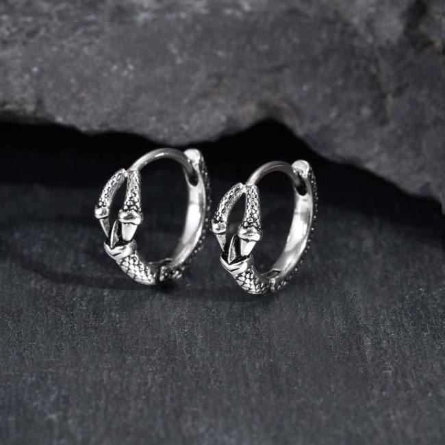 Stainless Steel Snake Hoop Earrings Wholesale