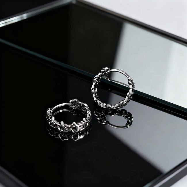 Stainless Steel Chain Hoop Earrings Wholesale