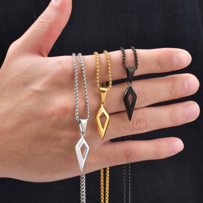 Stainless Steel Geometric Pendant Necklace Wholesale