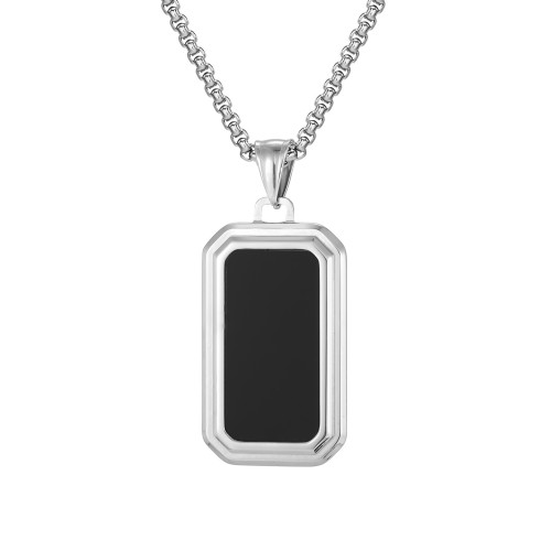 Rectangle Black Pendant Necklace Wholesale