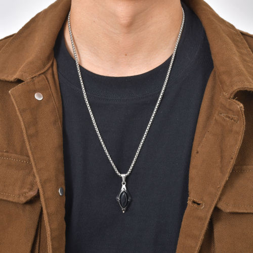 Stainless Steel Geometric Gemstone Pendant Wholesale