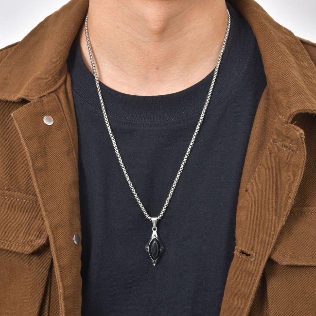 Stainless Steel Geometric Gemstone Pendant Wholesale