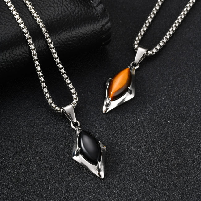 Stainless Steel Geometric Gemstone Pendant Wholesale