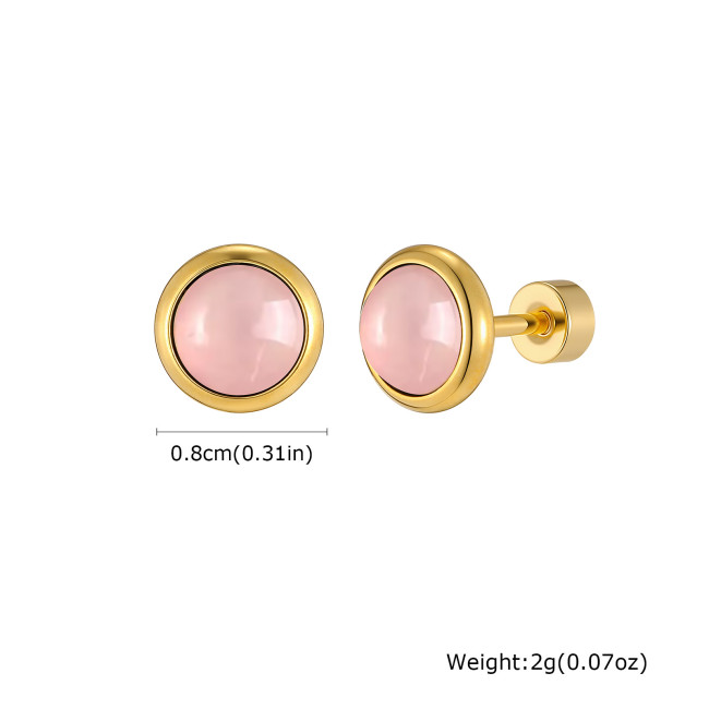 Gold Plated Natural Gemstone Stud Earrings Wholesale