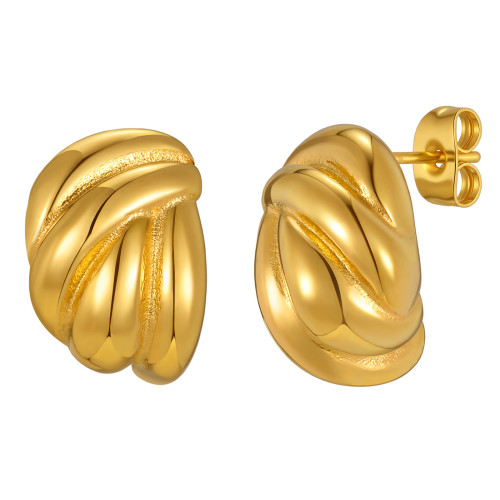 Gold Plated Knot Stud Earrings Wholesale