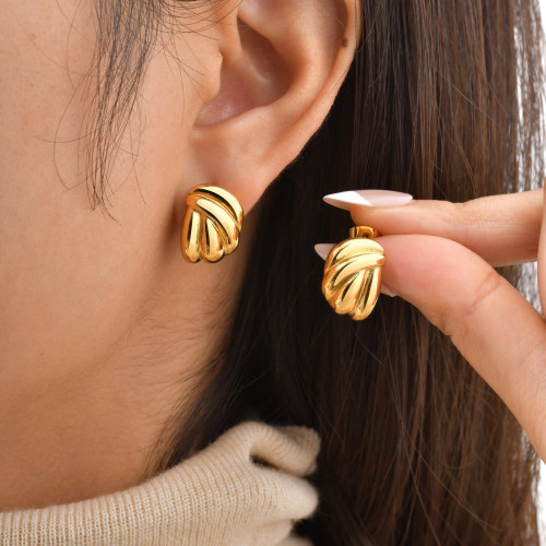 Gold Plated Knot Stud Earrings Wholesale