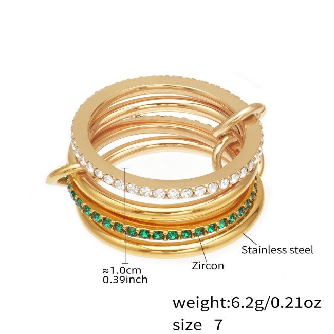 Wholesale Stainless Steel Gold Stacking Rings Set