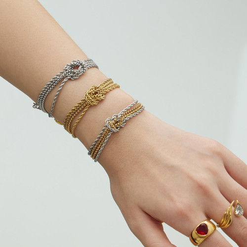 Wholesale Stainless Steel Knot Chain Bracelet