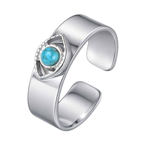 Wholesale Stainless Steel Turquoise Open Cuff Ring