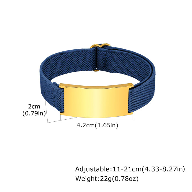 Wholesale Adjustable Nylon Strap Plate Bracelet
